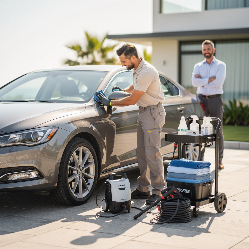 ALLY DETAIL professional mobile car detailing services in Santa Barbara, including interior cleaning and ceramic coating application